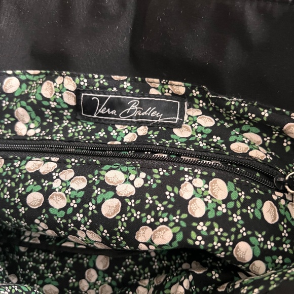 Vera Bradley Backpack Black Quilted with Drawstring and Flap Closure 14” main image 7